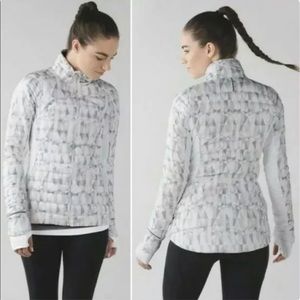 Lululemon Fluff Off Jacket Goose Down Filled Quilted Puffer Stained Glass